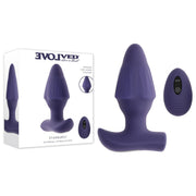 Evolved STARBURST - Purple 10.1 cm USB Rechargeable Vibrating Butt Plug with Wireless Remote