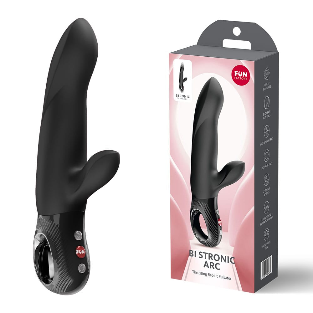 Fun Factory BI STRONIC ARC Black - Black 21.6 cm USB-C Rechargeable Thrusting Vibrator