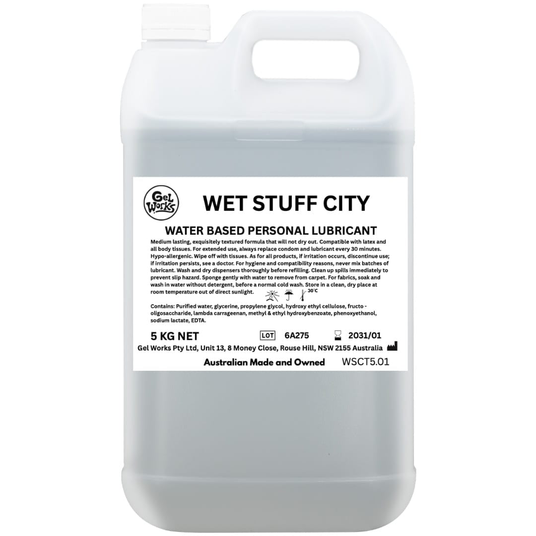 Wet Stuff City - 5kg Bottle - Water Based Lubricant - 5 kg Tube