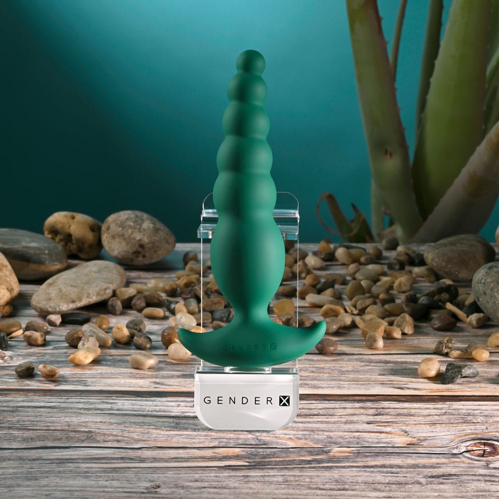 Gender X THE RATTLER - Green 17 cm USB Rechargeable Vibrating and Twirling Anal Plug
