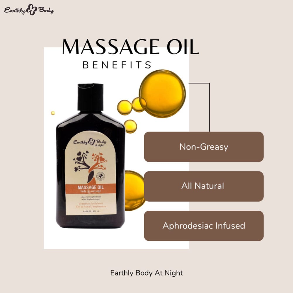 EB Aphrodisiac Massage Oil GRAPEFRUIT SANDALWOOD - 60 ml - Grapefruit Sandalwood Scented Massage Oil - 60 ml Bottle