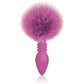  Ribbed Pink - Pink Butt Plug with Bunny Tail