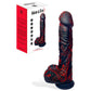 Adam & Eve THE BEDROCKER - Black/Red 22.6 cm USB Rechargeable Thrusting Dildo with Wireless Remote