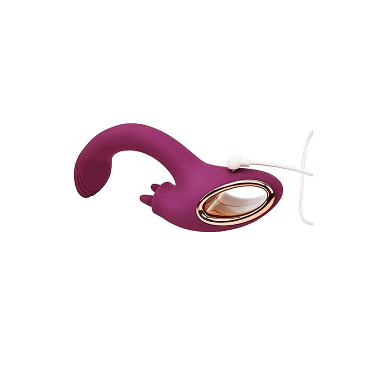 Adam & Eve ROSE GOLD CLIT TICKLER - Red 22 cm USB Rechargeable Rabbit Vibrator