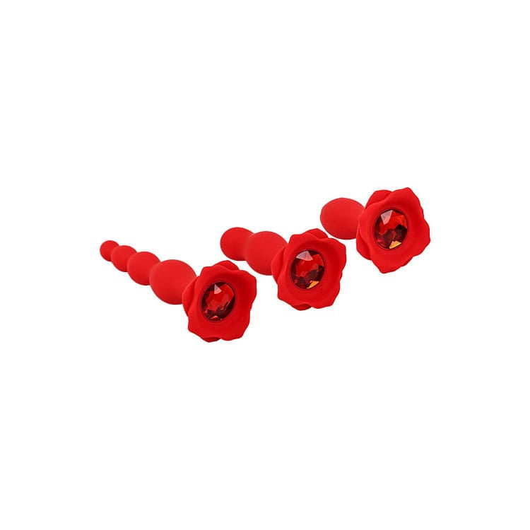 Adam & Eve BOOTY BOUQUET - Red Anal Training Kit - Set of 3 Sizes