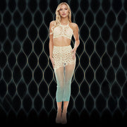 LAPDANCE Green Goddess 2-pc Set - Cream/Green - One Size
