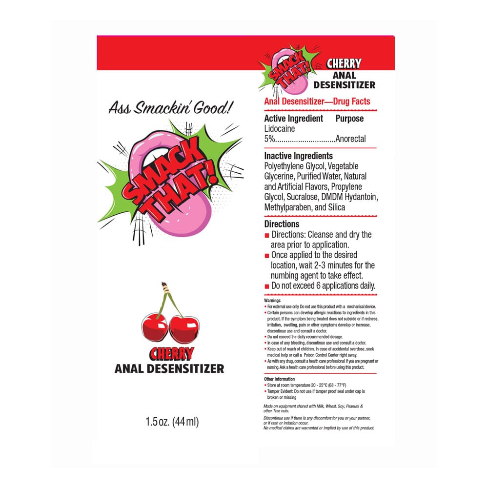 Smack That! Anal Desensitiser - Cherry - Cherry Flavoured Anal Desensitiser - 44 ml Tube