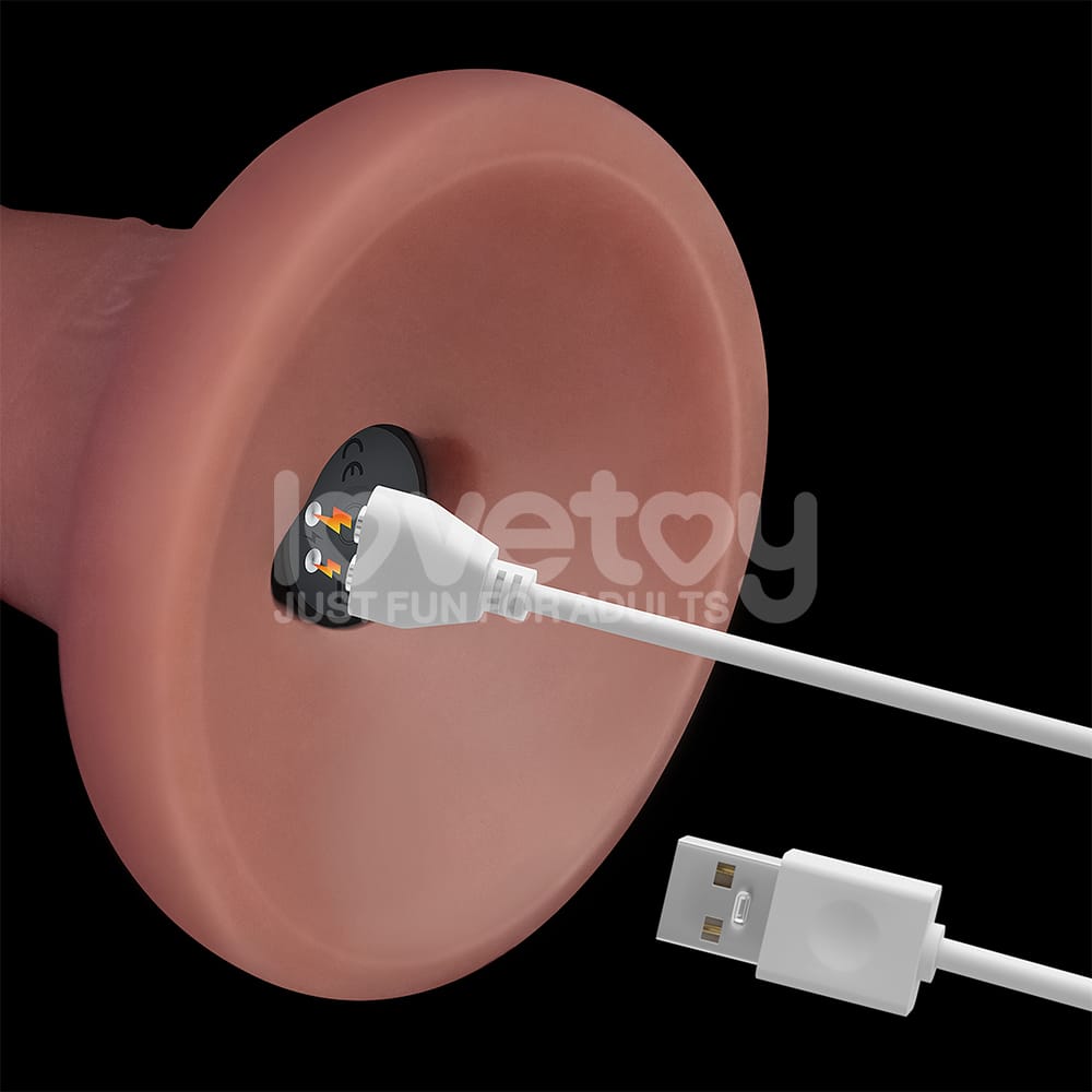 Dual Density Power Cock - 6 Inch Flesh - Flesh 16 cm USB Rechargeable Vibrating Dong