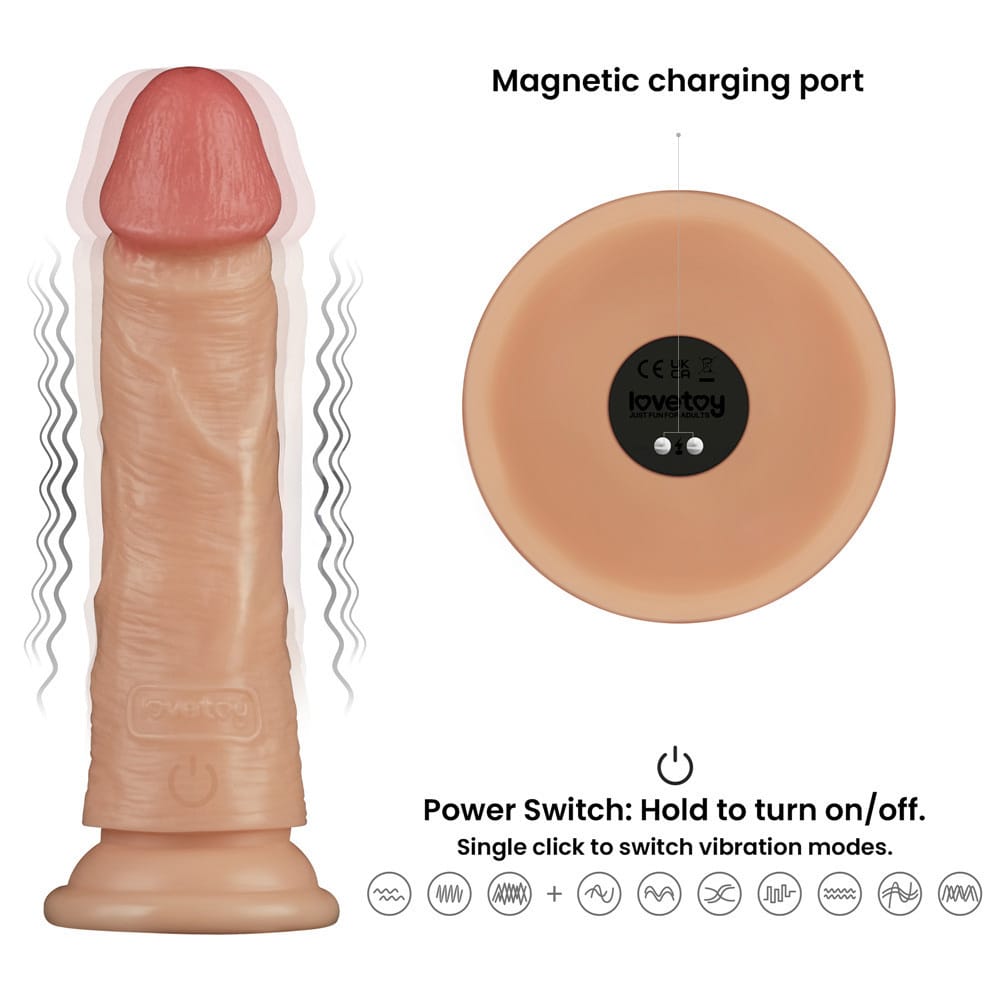 7 Inch Power Basics - Flesh 18 cm USB Rechargeable Vibrating Dong