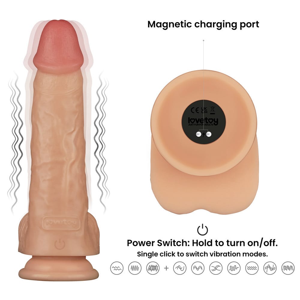 9 Inch Power Basics - Flesh 23 cm USB Rechargeable Vibrating Dong