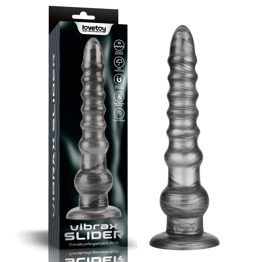 King Sized Vibrating Vibrax Slider - Grey 32.3 cm (12.5'') USB Rechargeable Vibrating Dildo