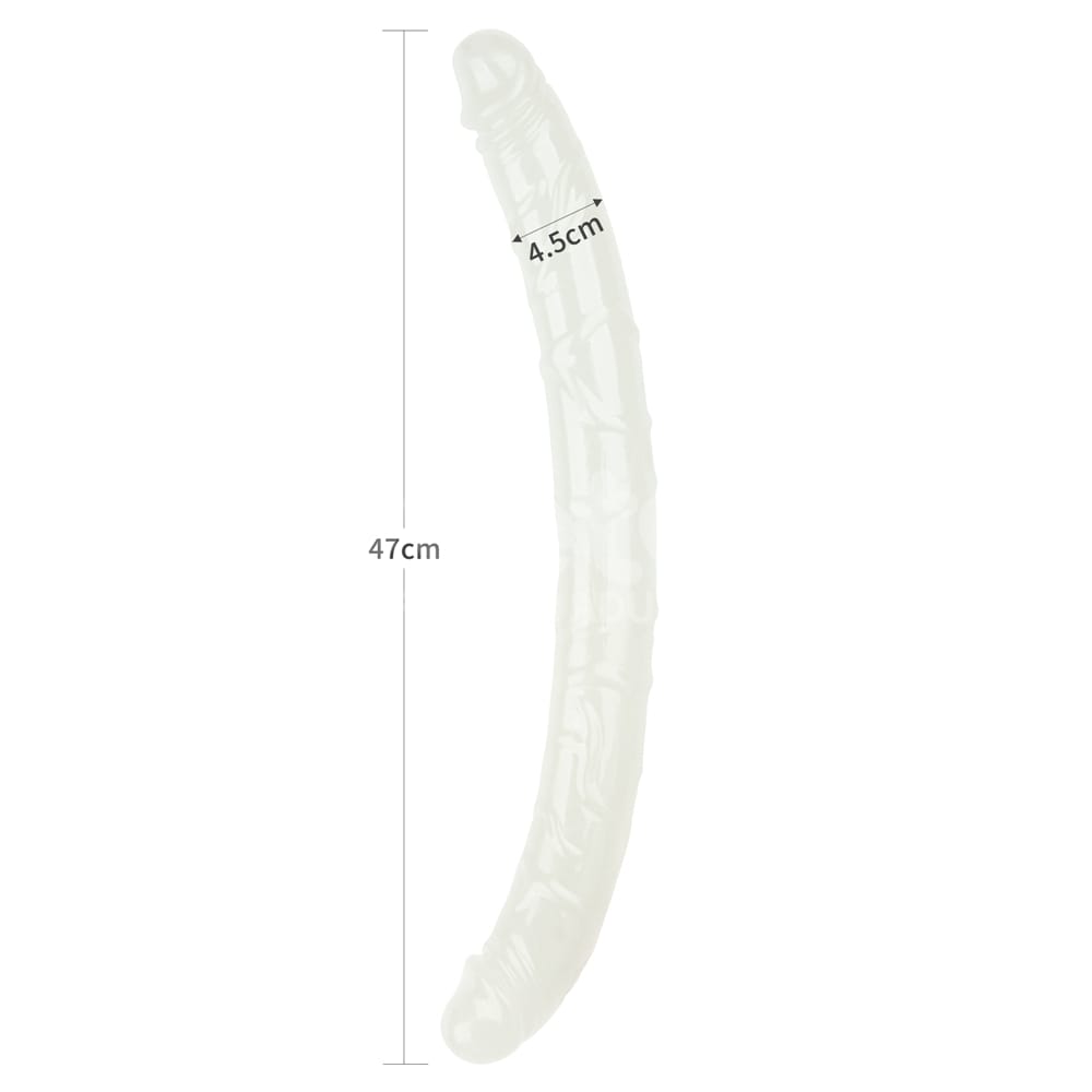 Lumino Play 18.5'' Double Dildo - Glow in the Dark Blue 47 cm Double Dong
