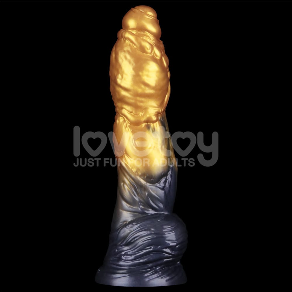 Aerosx 10 Inch Dual Density Inflatable Dildo - Gold/Blue 33 cm Inflatable Fantasy Dildo