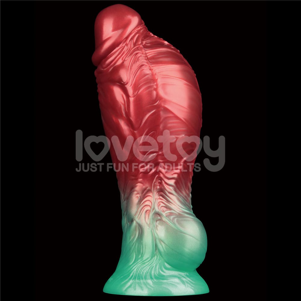 Aerosx 8 Inch Dual Density Inflatable Dildo - Red/Green 28 cm Inflatable Fantasy Dildo