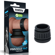 Pinnacle Pro Twin Grip Enhancer - Black Cock & Balls Ring