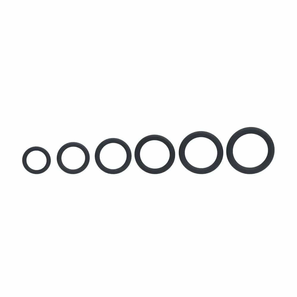 LEVELZ Classic Silicone Cock Ring Set of 6 - Black Cock Rings - Set of 6 Sizes