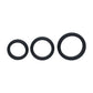 LEVELZ Wide O Silicone Cock Ring Set of 3 - S/M/L - Black Cock Rings - Set of 3 Sizes