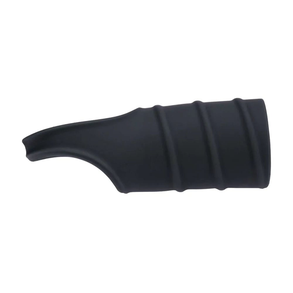 LEVELZ Silicone Cock Ring & Ribbed Sleeve - Black Cock Ring with Sleeve