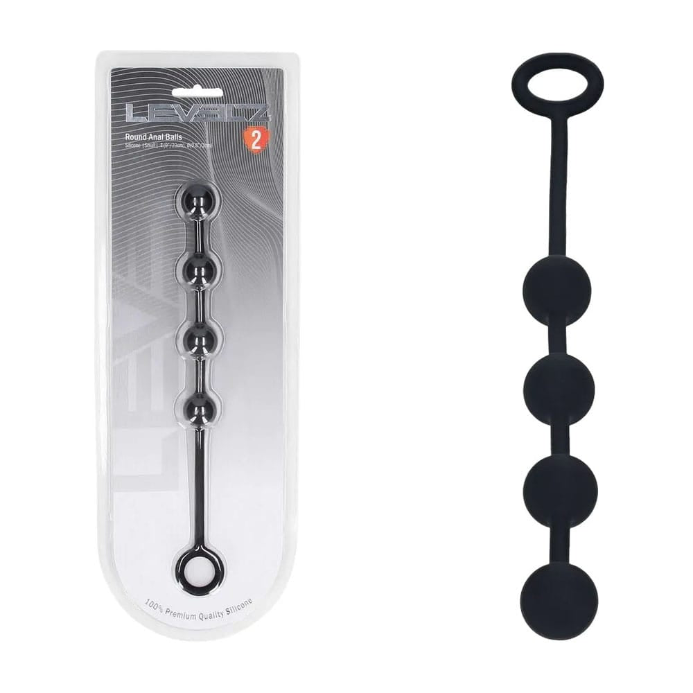 LEVELZ Round Silicone Anal Balls - S - 20mm - Black 23 cm Small Anal Balls