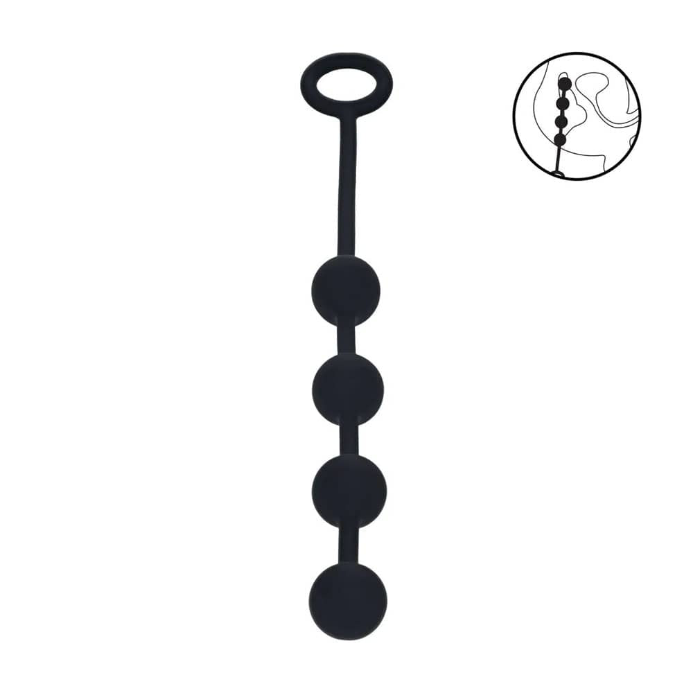 LEVELZ Round Silicone Anal Balls - S - 20mm - Black 23 cm Small Anal Balls