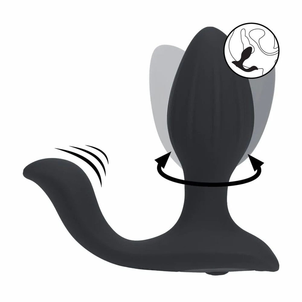 LEVELZ Vibrating & Rotating Anal Plug with Ball Stimulator - Black 10.7 cm USB Rechargeable Vibrating Butt Plug
