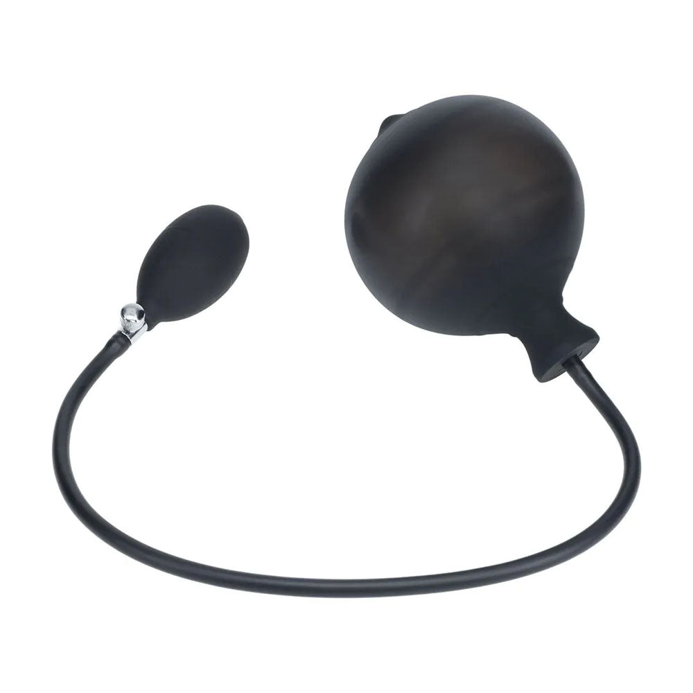 LEVELZ Ribbed Inflatable Anal Plug - Black Inflatable Butt Plug