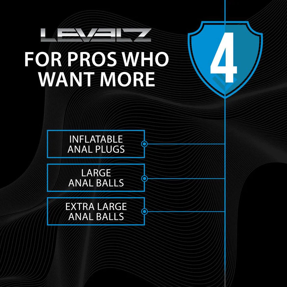 LEVELZ Round Silicone Anal Balls - L - 40mm - Black 40.5 cm Large Anal Beads