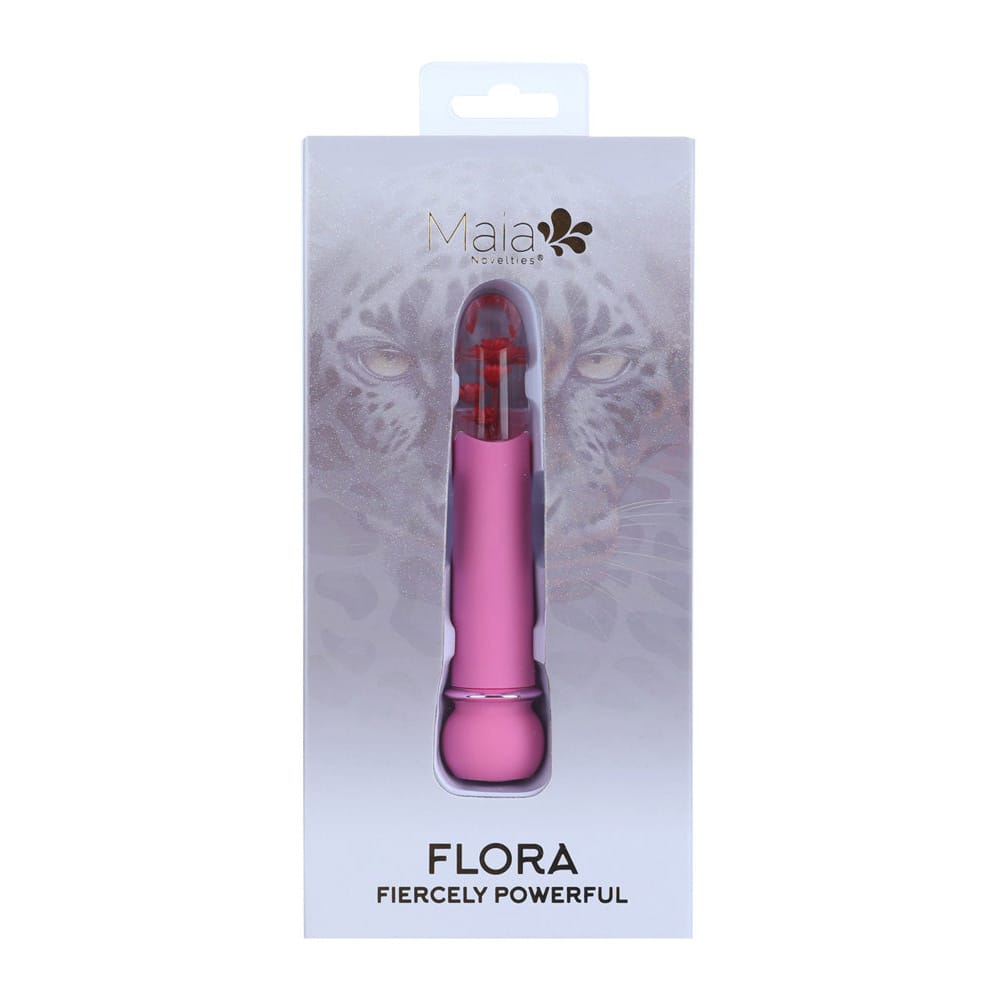 Maia FLORA - Pink - Pink 12.7 cm USB Rechargeable Powerful Bullet