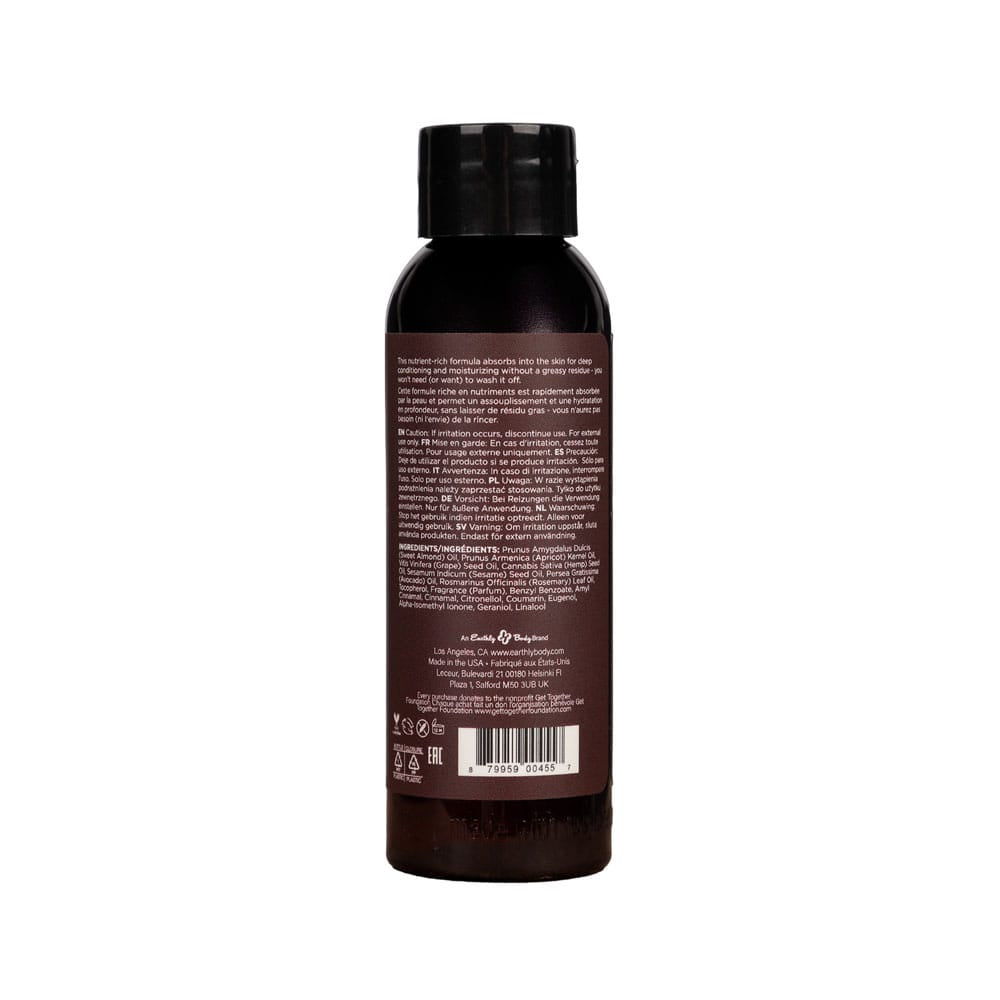 Hemp Seed Massage & Body Oil - Nag Champa (East Indian Incense) Scented - 59 ml Bottle
