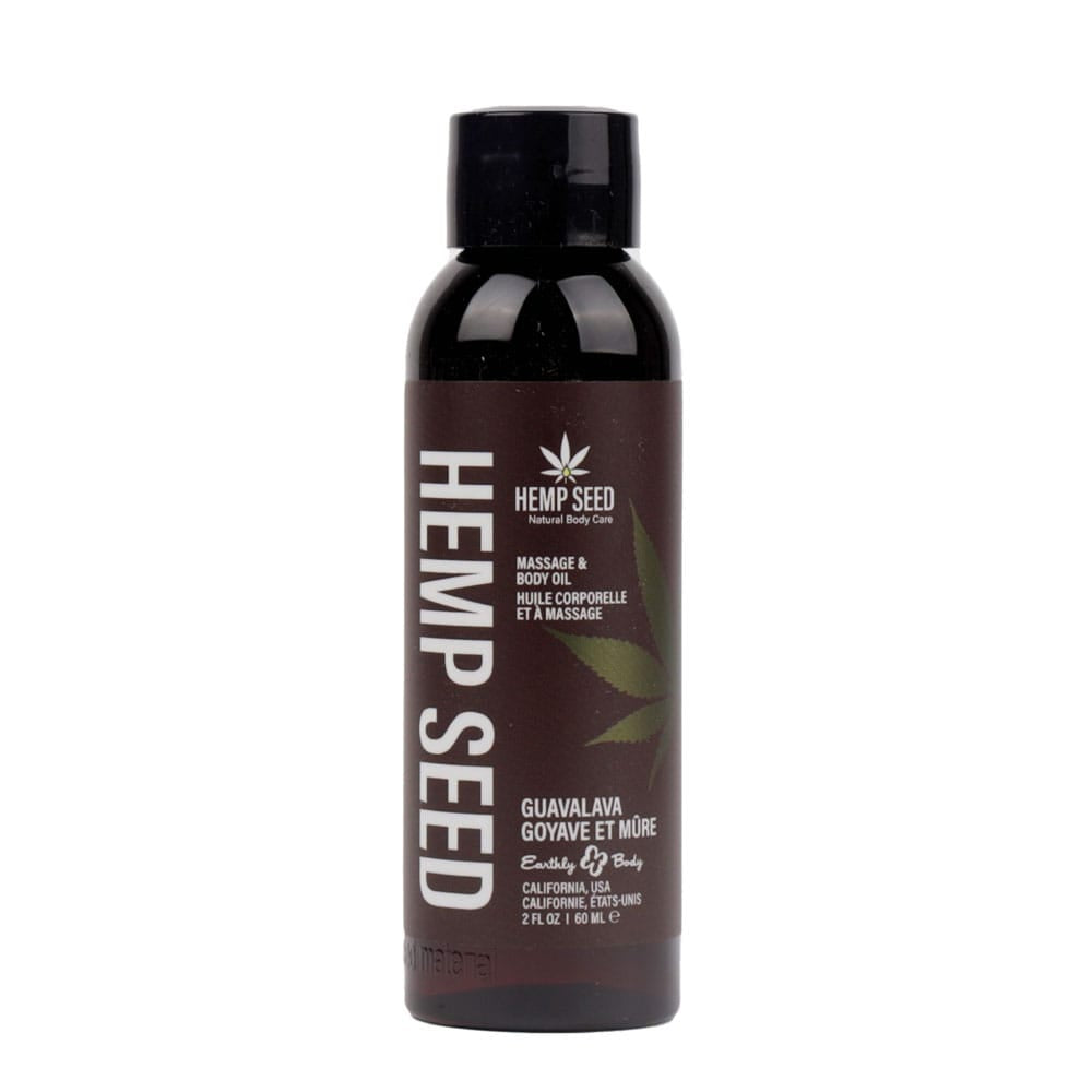 Hemp Seed Massage & Body Oil - Guavalava (Guava & Blackberry) Scented - 59 ml Bottle