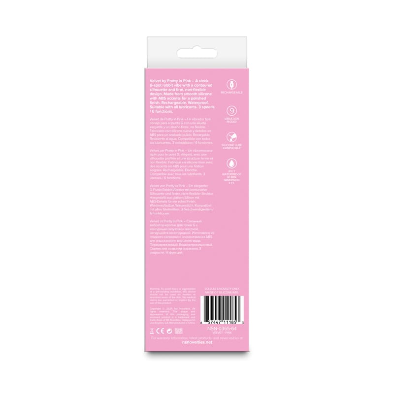 Pretty in Pink Velvet - Pink - Pink 18.7 cm USB Rechargeable Rabbit Vibrator