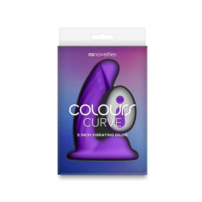 Colours Curve - Vibrating 5'' Dildo - Purple - Purple 12.6 cm USB Rechargeable Vibrating Dildo with Wireless Remote