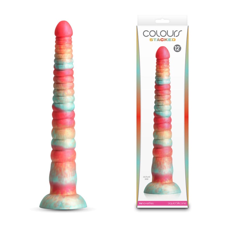 Colours Stacked - 12'' Dildo - Red/Gold - Red/Gold 30.6 cm Fantasy Dildo