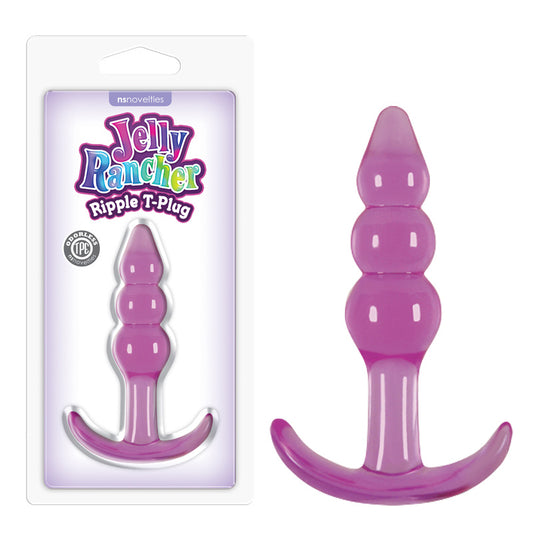 Jelly Rancher Ripple T-Plug - Purple - Purple 10.9 cm (4.3'') Butt Plug