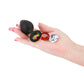 Glams Xchange Round - Medium - Black Medium Butt Plug with Interchangeable Round Gems