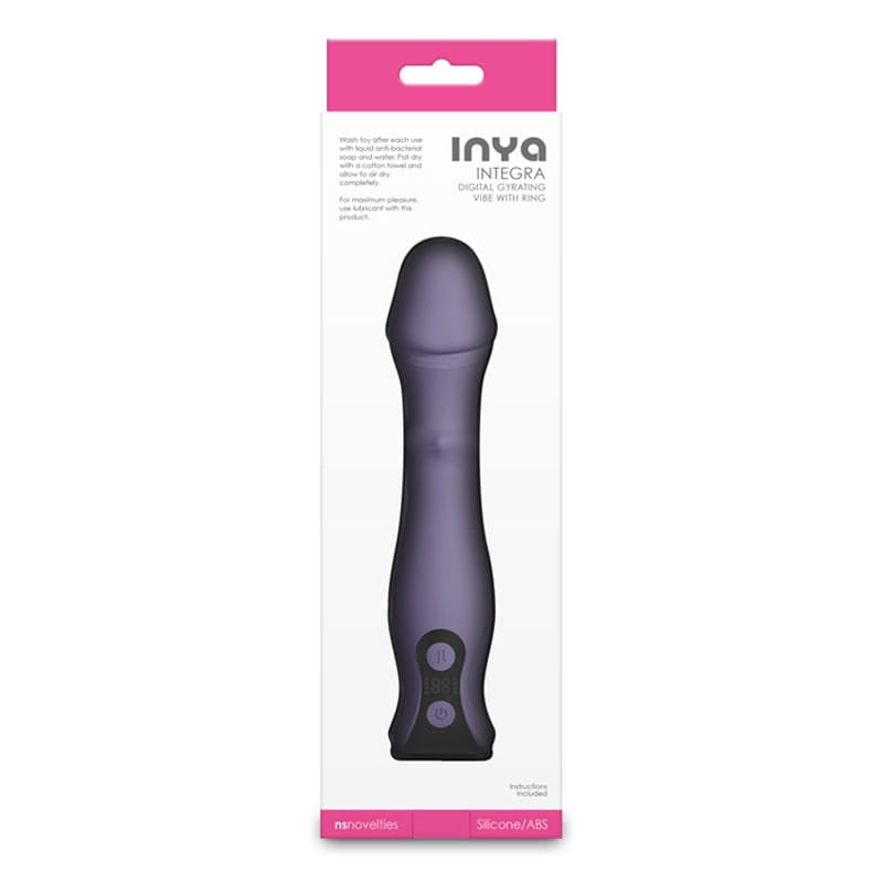 INYA Integra - Gray - Grey 18.2 cm USB Rechargeable Vibrator with Sliding Ring Shaft