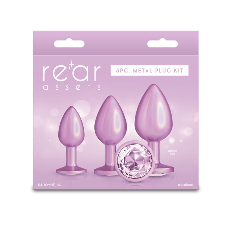 Rear Assets Trainer Kit - Iridescent Pink - Iridescent Pink Metallic Butt Plugs - Set of 3 Sizes