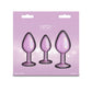 Rear Assets Trainer Kit - Iridescent Pink - Iridescent Pink Metallic Butt Plugs - Set of 3 Sizes
