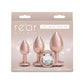 Rear Assets Trainer Kit - Iridescent Champagne - Iridescent Champagne Metallic Butt Plugs - Set of 3 Sizes