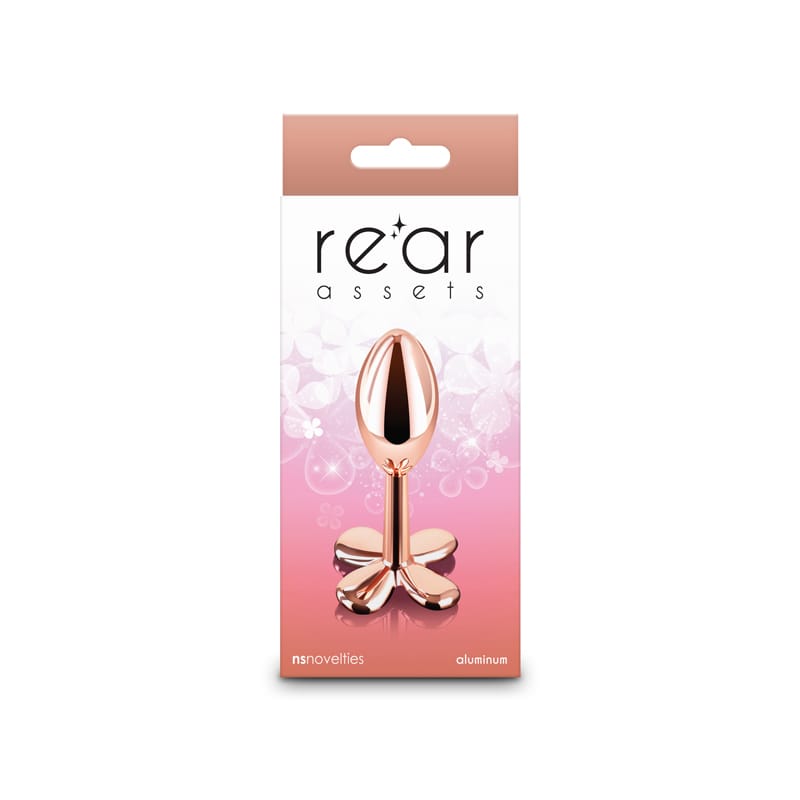 Rear Assets Clover - Rose Gold - Rose Gold 9.2 cm Metallic Butt Plug