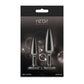 Rear Assets Tapered Trainer Kit - Gunmetal - Gunmetal Grey Metal Butt Plugs - Set of 2 Sizes