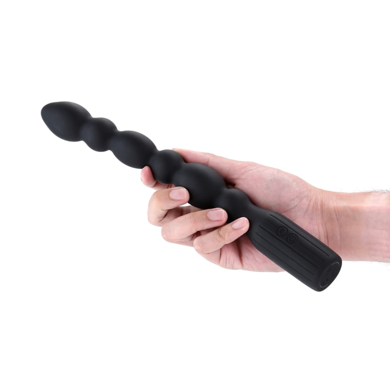 Renegade Prime - Black - Black 28.8 cm USB Rechargeable Vibrating Anal Beads