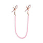 Bound Nipple Clamps - DC1 - Pink - Gold Nipple Clamps with Pink Pearl Chain