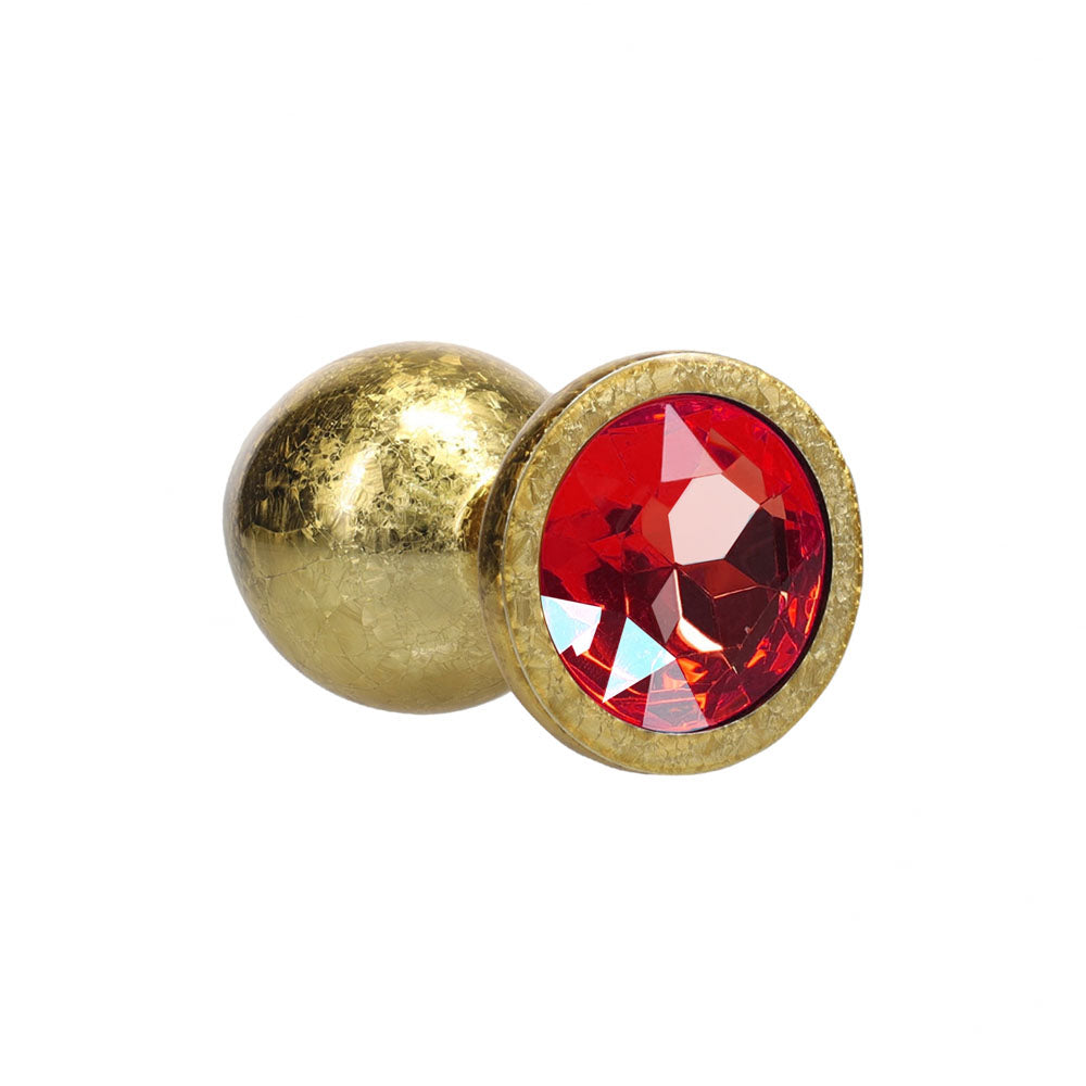 OUCH! Milan Collection - Metal Anal Plug Set - Gold - Gold Butt Plugs with Gem Bases - Set of 3 Sizes