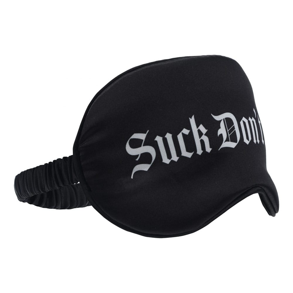 OUCH! Satin Mask - Suck Don't Bite - Black Printed Eye Mask