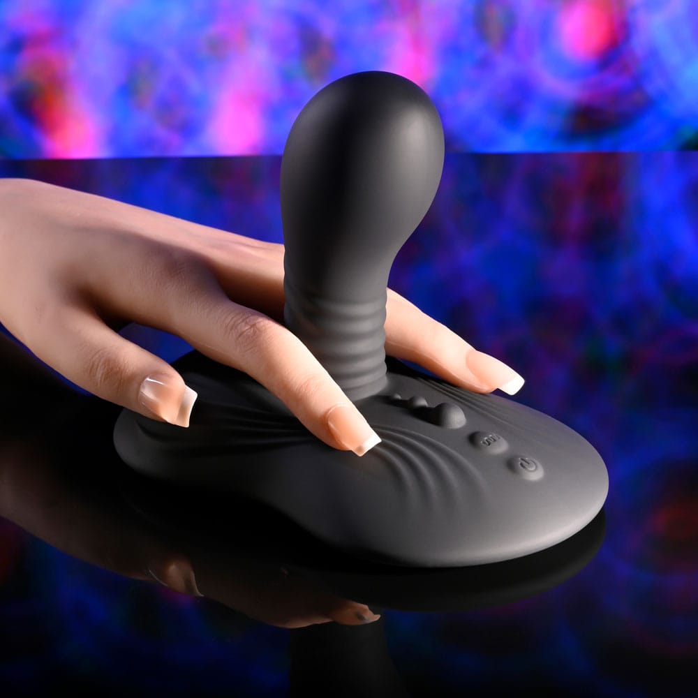 Playboy Pleasure SITTIN & SPINNIN - Black USB Rechargeable Spinning Vibrator & Grinder Pad with Remote