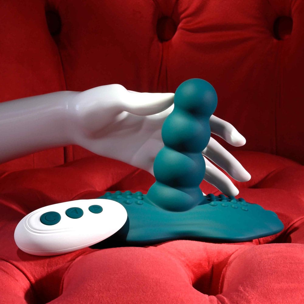 Playboy Pleasure HAVE A SEAT - Green USB Rechargeable Rideable Vibrator and Grinder Pad with Remote