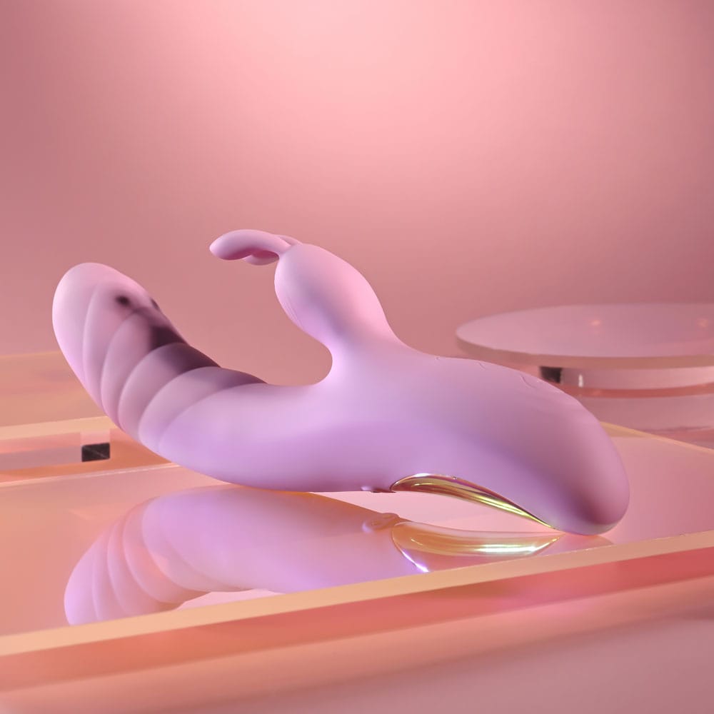 Playboy Pleasure RUB ME RIGHT - Pink 23.2 cm USB Rechargeable Thrusting Rabbit Vibrator