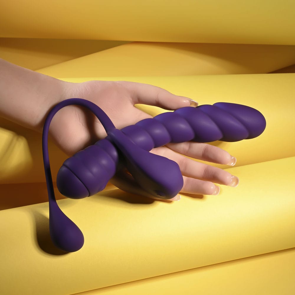 Playboy Pleasure TWISTED PLAYGROUND - Purple USB Rechargeable Vibrator and Cock Ring Kit