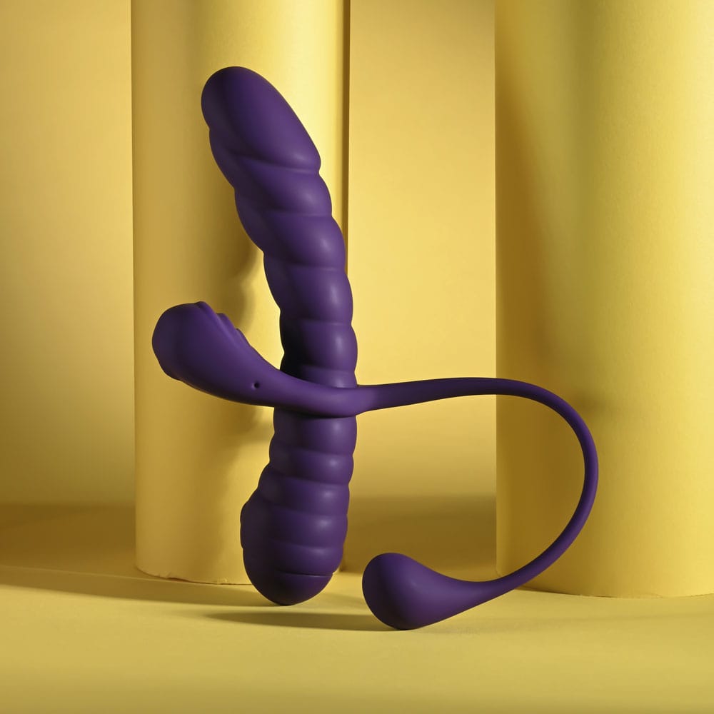 Playboy Pleasure TWISTED PLAYGROUND - Purple USB Rechargeable Vibrator and Cock Ring Kit